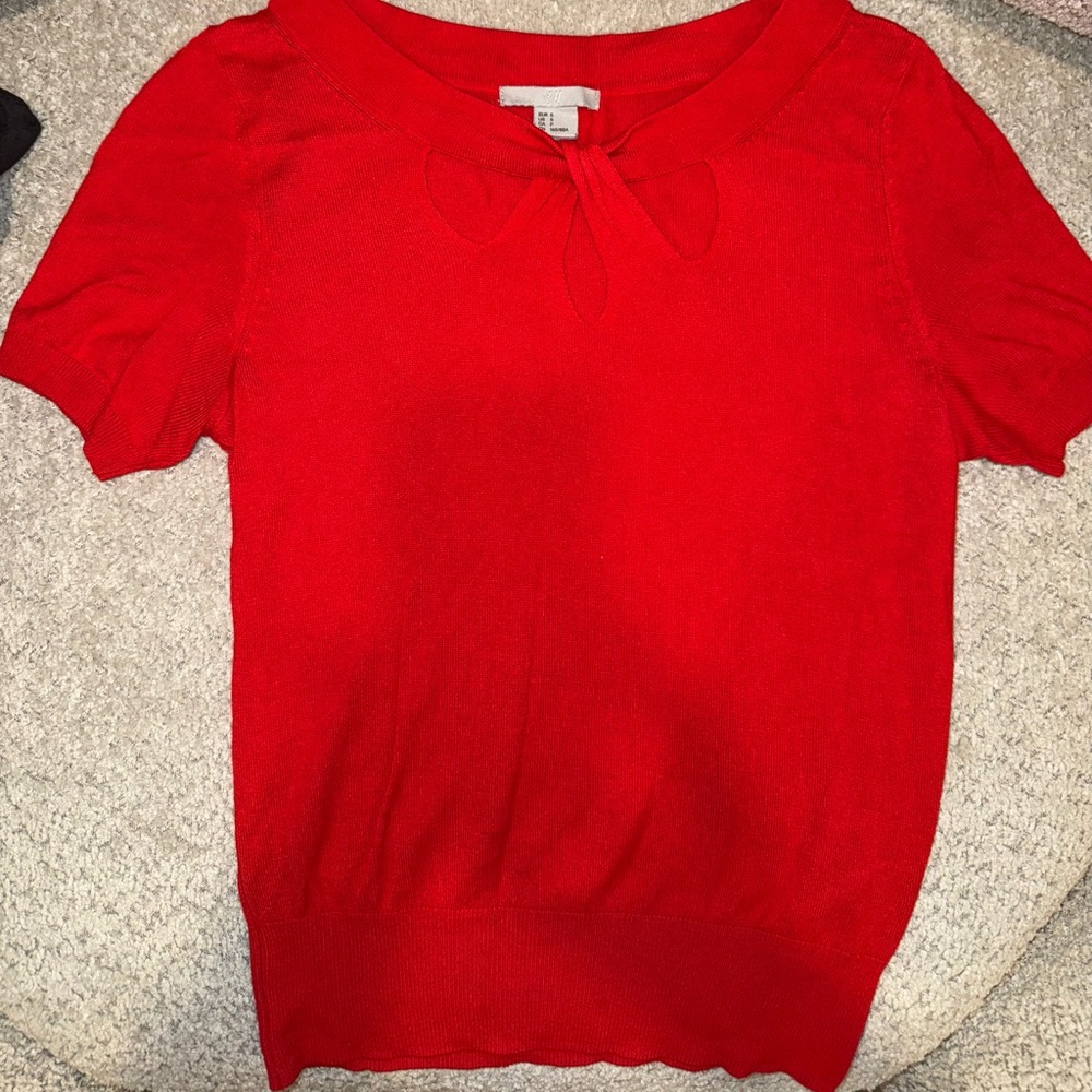 H&M Bright Red Knit Top - Picture 3 of 7